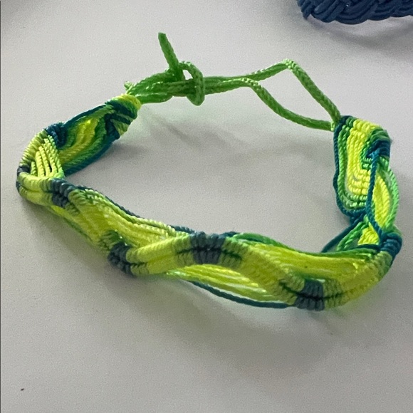 Blue and Green Friendship Braided Bracelets - Picture 3 of 3